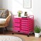 Costway 9 Drawer Rolling Organizer Cart Utility Storage Tools Scrapbook Paper Multi-Use Macaron/White/Hot Pink/Light Pink/Clear/Black